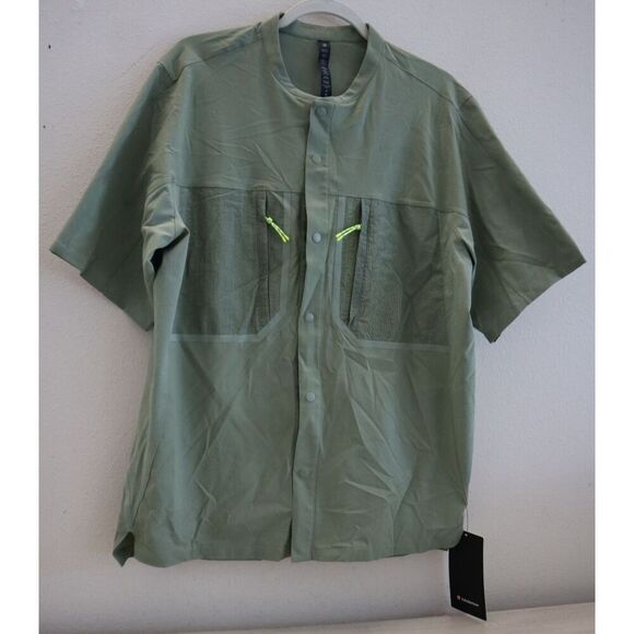 Lululemon LM3DX6S Men's Sz M Laurel Green Water-Repellent Hiking S/S Shirt - Picture 1 of 11